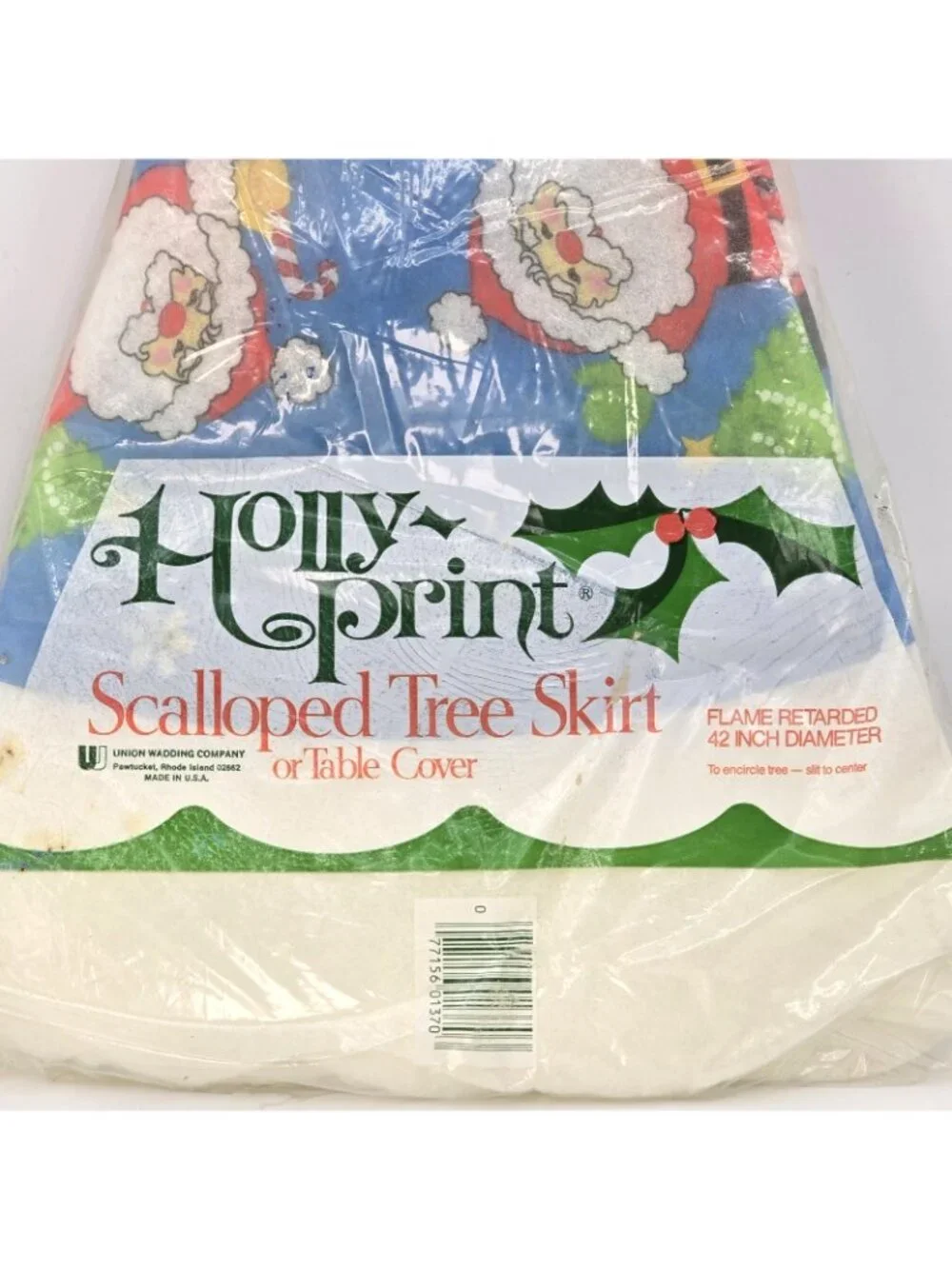 Vtg USA Made Holly Print 42